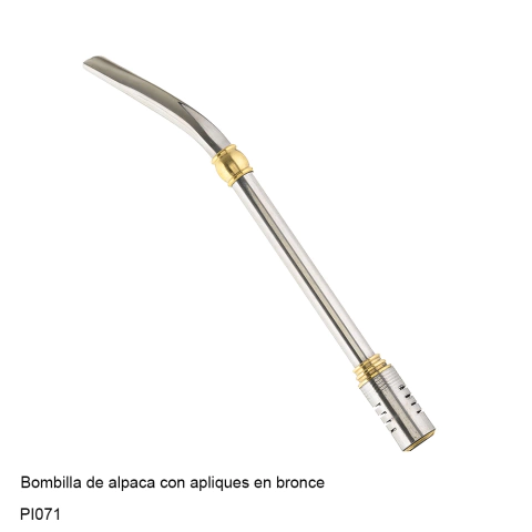 Bombilla de Alpaca con Apliques en Bronce