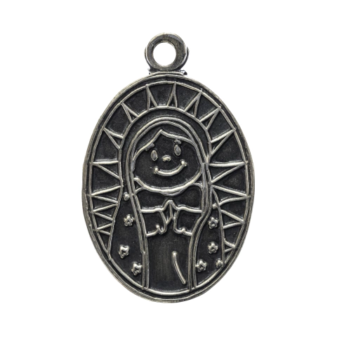 Dije Virgencita en Colores sin Esmalte