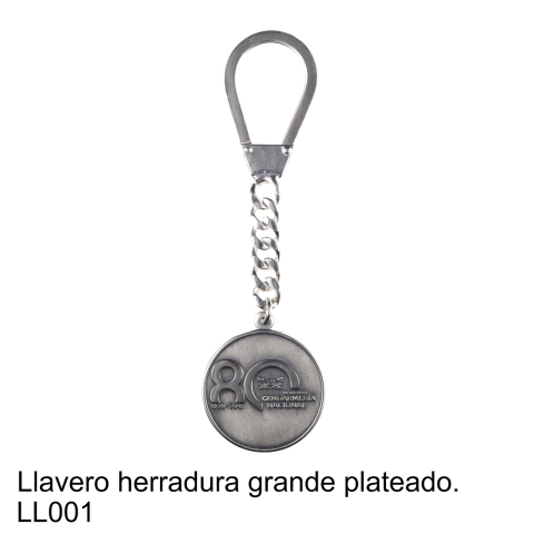 Llavero Herradura Grande Plateado