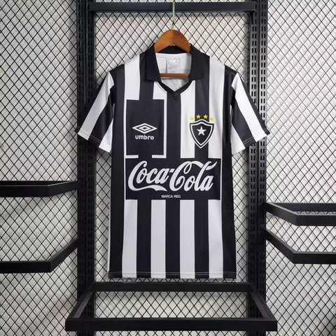 Camisa Botafogo 1997 Home Retrô - Branco e Preto