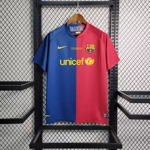 Barcelona Home (08/09) Nike Retrô - Vermelho e Azul