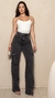 Calça feminina wide leg cargo com elastano (vintage) - comprar online