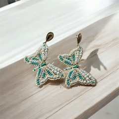 Aretes tejidos mariposa