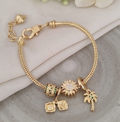 Pulsera estilo Pandora verano dorada