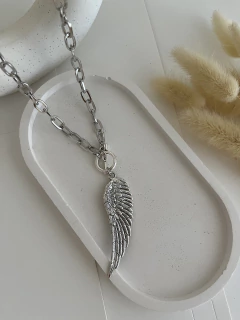 COLLAR DE CADENAS ALA PLATEADO