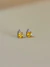 BRINCO PRATA TRIANGULO 4MM COM QUADRADO 8MM EMBAIXO CRISTAL YELLOW FANCY
