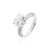 ANEL PRATA MEIA CRAVAÇAO 3 FILEIRAS SOLITARIO REDONDO 11MM 4 GARRAS MOISSANITE