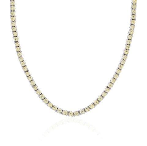 COLAR PRATA RIVIERA 3MM 4 GARRAS 42 CM YELLOW FANCY