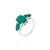 ANEL PRATA OVAL CENTRO 2 GOTAS LATERAL ESMERALDA FUSION M