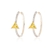 BRINCO PRATA OURO ARGOLA CRAV PEDRA TRIANGULO 30MM AMARELO CITRINO