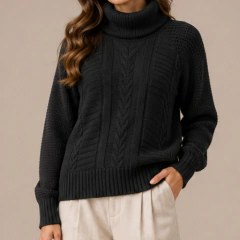 Blusa em Tricot Com Gola - loja online