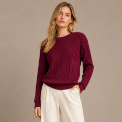 Blusa em Tricot Com Trama - Eclosão Moda Feminina