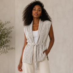 Colete Alongado em Tricot Mouse - Eclosão Moda Feminina