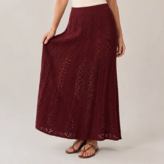 Saia Evasê em Tricot Com Forro - Eclosão Moda Feminina
