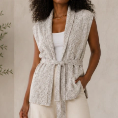 Colete Alongado em Tricot Mouse - loja online