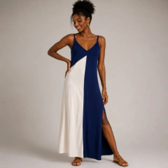 VESTIDO MALHA BICOLOR