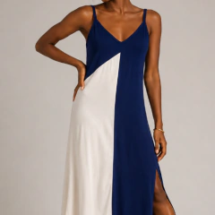 VESTIDO MALHA BICOLOR - comprar online
