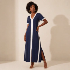 VESTIDO LONGUETE COM MANGA