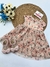 Vestido em Malha Texturizada Estampada Tule Estampado