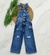 Jardineira jeans wide leg azul - comprar online