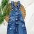 Jardineira jeans wide leg azul