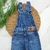 Jardineira jeans wide leg azul na internet
