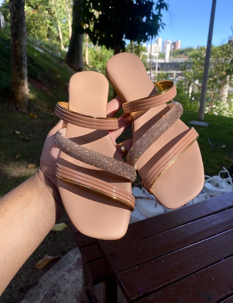 Rasteira Nude 3 tiras