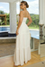 vestido longo off white com faixa e detalhe em guipir - comprar online