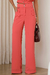 conjunto blusa e calça wide leg coral em tecido milan 100% poliéster - loja online