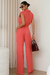 conjunto blusa e calça wide leg coral em tecido milan 100% poliéster - comprar online