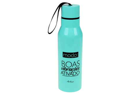 Garrafa inox isotérmica com alça de borracha 460ml