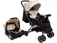 Imagem do Carrinho de Bebê com Bebê Conforto Cosco