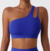Top Ombro Único de Duas Alças com Decote nas Costas - Fitness