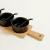 SET X 4 COPETINEROS CERAMICA NEGRA CON BASE BAMBOO en internet