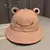 Imagem do 2021 novo pai-filho dos desenhos animados sapo balde chapéu panamá chapéu de pesca bonito chapéu froggy homme femme bob chapeau sol ao ar livre pescador chapéu