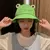 Imagem do 2021 novo pai-filho dos desenhos animados sapo balde chapéu panamá chapéu de pesca bonito chapéu froggy homme femme bob chapeau sol ao ar livre pescador chapéu