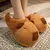 Chinelos de pelúcia para casa, sapatos antiderrapantes, chinelos quentes, macio, fofo, adorável, capivara, inverno, interior - Capibara Senpai