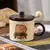 Capybara Caneca De Café De Cerâmica, Série Do Vintage, Impressão Dos Desenhos Animados, Copo De Água, Conjunto De Tampa, Casa, Café, Xícaras Da Tarde, Presente Do Amigo, Bonito