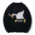 Pulôver estampado paródia ganso dos desenhos animados dos homens, blusa de malha casual com gola O, suéter solto, streetwear casal, hip hop, harajuku, outono - loja online