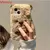Ins coreano bonito capivara caso macio para iphone 15 pro max caso 16 14 plus 13 12 11 inverno peludo pele macia à prova de choque capa coque na internet