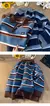 Camisola de gola alta listrada masculina, camisas polo, malhas quentes, jumper j