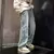 Imagem do Calça jeans reta de patchwork estrela masculina Y2K borla, calça hip hop de emenda, streetwear masculino, roupa coreana, nova moda