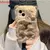 Ins coreano bonito capivara caso macio para iphone 15 pro max caso 16 14 plus 13 12 11 inverno peludo pele macia à prova de choque capa coque na internet