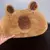 Capybara Plush Pen Bag, Capibala Recheado Animal, Capivara Dos Desenhos Animados, Bolsa de Lápis Macio, Papelaria Boneca