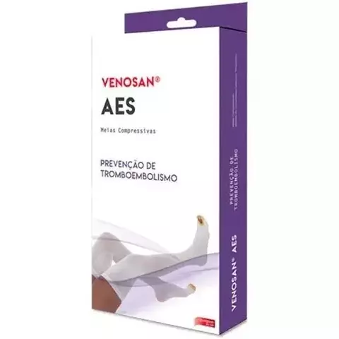 MEIAS DE COMPRESSÃO AES AD 3/4 ANTITROMBO BRANCA - VENOSAN