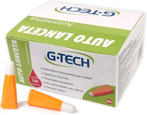 AUTO LANCETA G-TECH 28G 100UN AUTOMÁTICA