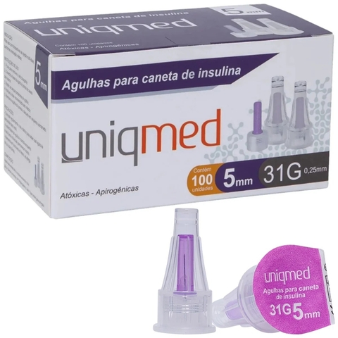 AGULHAS PARA CANETA DE INSULINA 5MM UNIQMED - comprar online