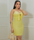 Vestido curto feminino alfaiataria sensorial de alcinha