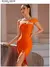Vestido Sem Encosto de Um Ombro - Sexy e Elegante com Fenda - Lunna Rosa Store - Transforme seu guarda-roupa e sinta-se confiante!