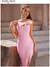Vestido Sem Encosto de Um Ombro - Sexy e Elegante com Fenda na internet